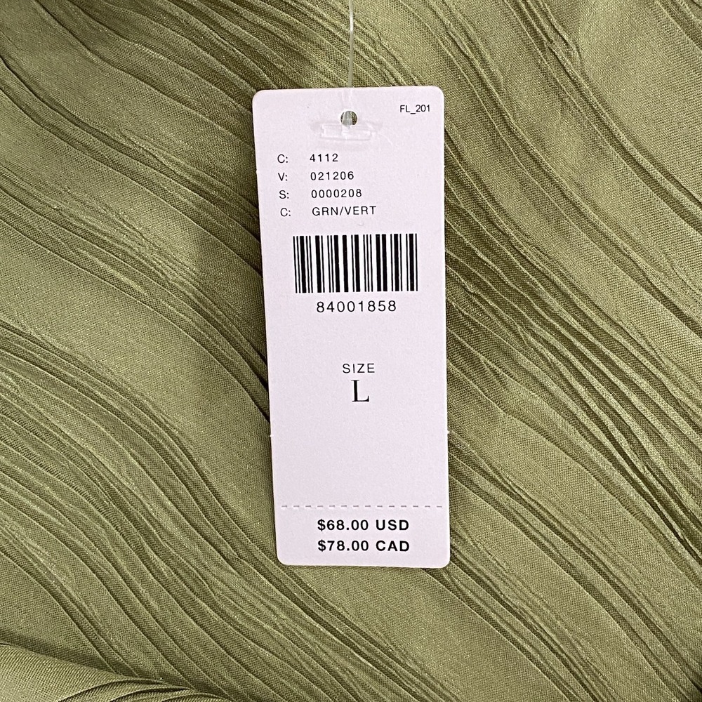 Dolan Anthropologie Top Womens Large One Shoulder Asymmetrical Silky Wavy Green - Picture 8 of 13